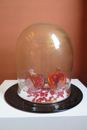 Pomegranate glass sculpture