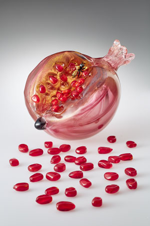 Pomegranate glass sculpture