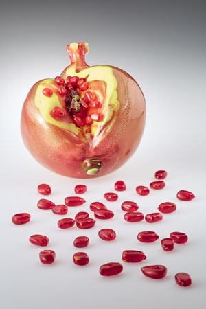 Pomegranate glass sculpture