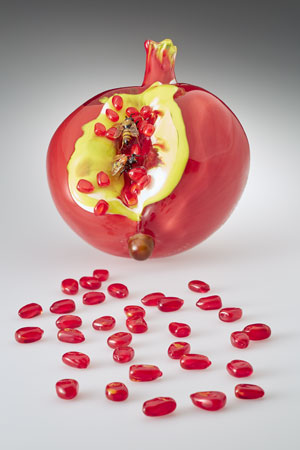 Pomegranate glass sculpture