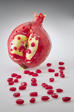 Pomegranate glass sculpture