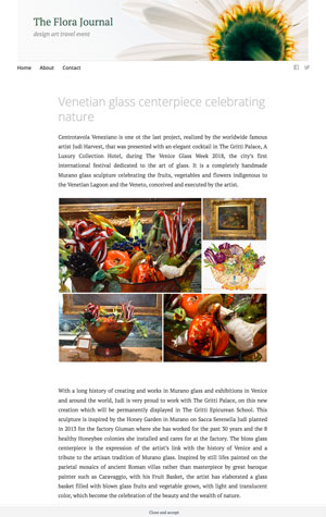 The Flora Journal - 'Venetian glass centerpiece celebrating nature'